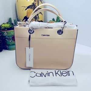 NWT CALVIN KLEIN SANDRA LEATHER SATCHEL